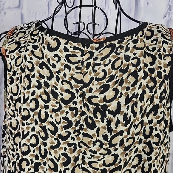 MIXIT Black and Brown Leopard Print Dress Size‎ 6 - Picture 4 of 6